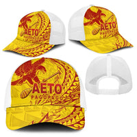 American Samoa Pago Pago Aeto Baseball Net Cap Wingstyle Red-Gold Color - Polynesian Pride