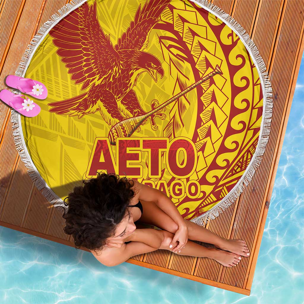 Samoa Pago Pago Aeto Beach Blanket Wingstyle Red-Gold Color - Polynesian Pride