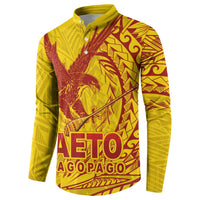 Samoa Pago Pago Aeto Button Sweatshirt Wingstyle Red-Gold Color - Polynesian Pride