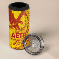 Samoa Pago Pago Aeto 4 in 1 Can Cooler Tumbler Wingstyle Red-Gold Color - Polynesian Pride