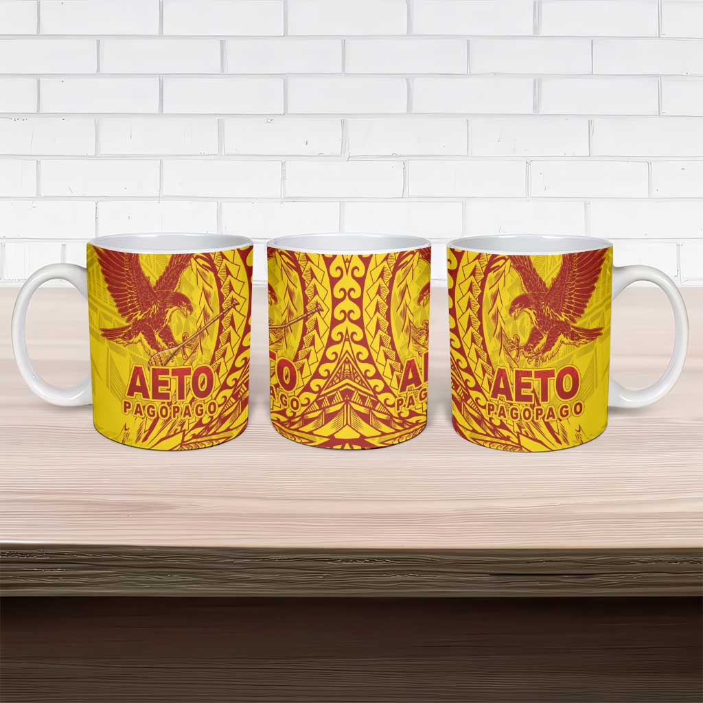 Samoa Pago Pago Aeto Ceramic Mug Wingstyle Red-Gold Color - Polynesian Pride