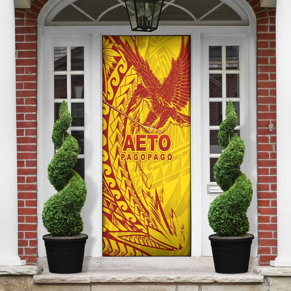 Samoa Pago Pago Aeto Door Cover Wingstyle Red-Gold Color - Polynesian Pride