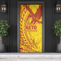 Samoa Pago Pago Aeto Door Cover Wingstyle Red-Gold Color - Polynesian Pride