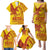 Samoa Pago Pago Aeto Family Matching Puletasi and Hawaiian Shirt Wingstyle Red-Gold Color - Polynesian Pride