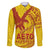 Samoa Pago Pago Aeto Family Matching Puletasi and Hawaiian Shirt Wingstyle Red-Gold Color - Polynesian Pride