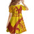 Samoa Pago Pago Aeto Family Matching Summer Maxi Dress and Hawaiian Shirt Wingstyle Red-Gold Color - Polynesian Pride