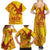 Samoa Pago Pago Aeto Family Matching Summer Maxi Dress and Hawaiian Shirt Wingstyle Red-Gold Color - Polynesian Pride