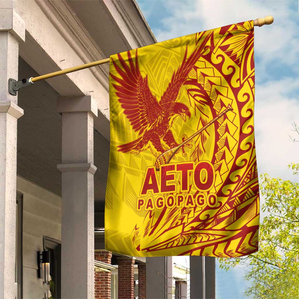 Samoa Pago Pago Aeto Garden Flag Wingstyle Red-Gold Color - Polynesian Pride