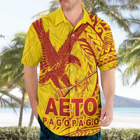 American Samoa Pago Pago Aeto Hawaiian Shirt Wingstyle Red-Gold Color LT03 - Polynesian Pride