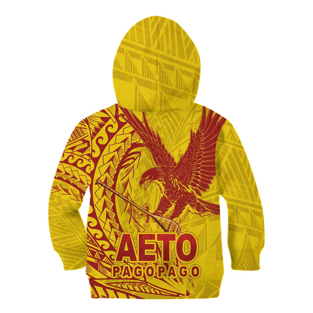 Samoa Pago Pago Aeto Kid Hoodie Wingstyle Red-Gold Color - Polynesian Pride