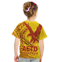 Samoa Pago Pago Aeto Kid T Shirt Wingstyle Red-Gold Color - Polynesian Pride