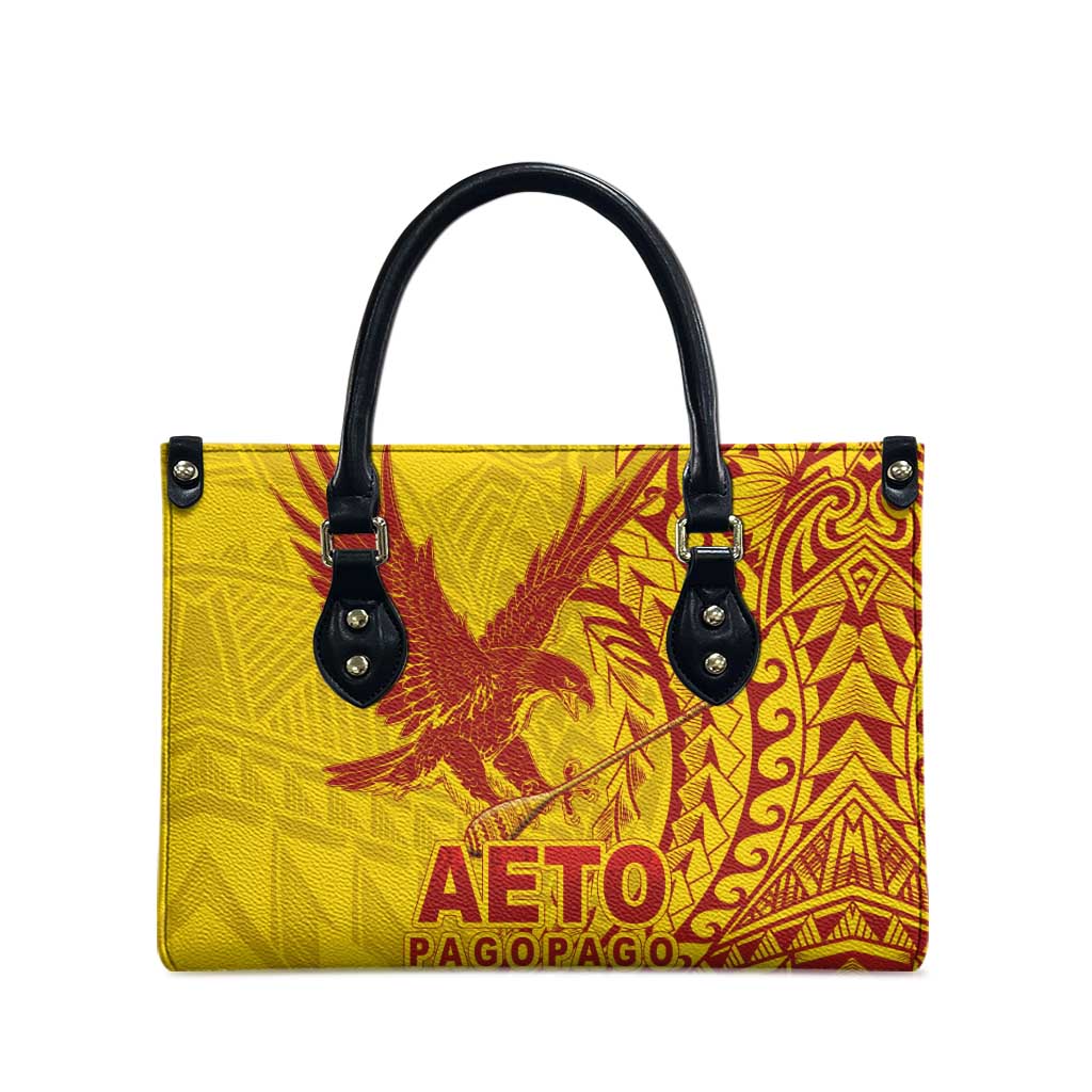 Samoa Pago Pago Aeto Leather Bag Wingstyle Red-Gold Color - Polynesian Pride