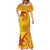 Samoa Pago Pago Aeto Mermaid Dress Wingstyle Red-Gold Color - Polynesian Pride