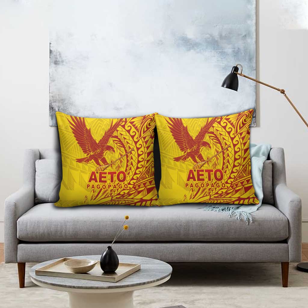 Samoa Pago Pago Aeto Pillow Cover Wingstyle Red-Gold Color - Polynesian Pride