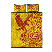 Samoa Pago Pago Aeto Quilt Bed Set Wingstyle Red-Gold Color - Polynesian Pride