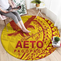 Samoa Pago Pago Aeto Round Carpet Wingstyle Red-Gold Color - Polynesian Pride