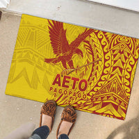 Samoa Pago Pago Aeto Rubber Doormat Wingstyle Red-Gold Color - Polynesian Pride
