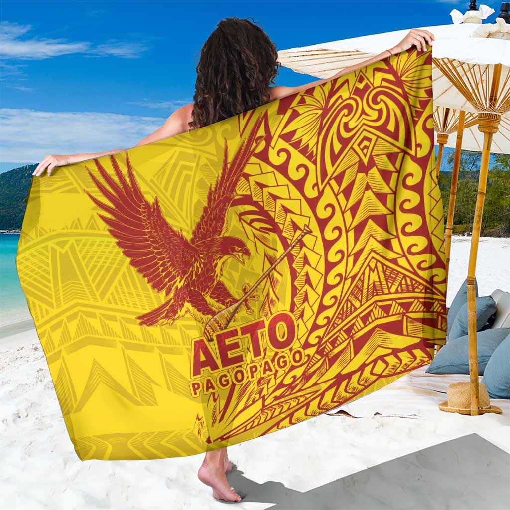 American Samoa Pago Pago Aeto Sarong Wingstyle Red-Gold Color LT03 One Size 44 x 66 inches Yellow - Polynesian Pride