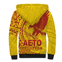 Samoa Pago Pago Aeto Sherpa Hoodie Wingstyle Red-Gold Color - Polynesian Pride