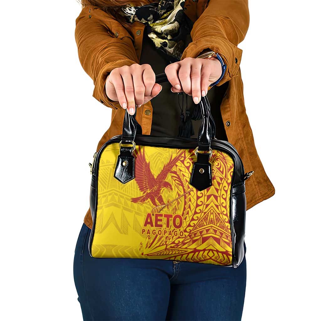 American Samoa Pago Pago Aeto Shoulder Handbag Wingstyle Red-Gold Color LT03 One Size Yellow - Polynesian Pride