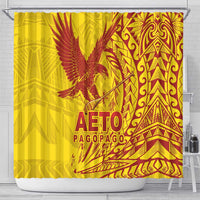 Samoa Pago Pago Aeto Shower Curtain Wingstyle Red-Gold Color - Polynesian Pride
