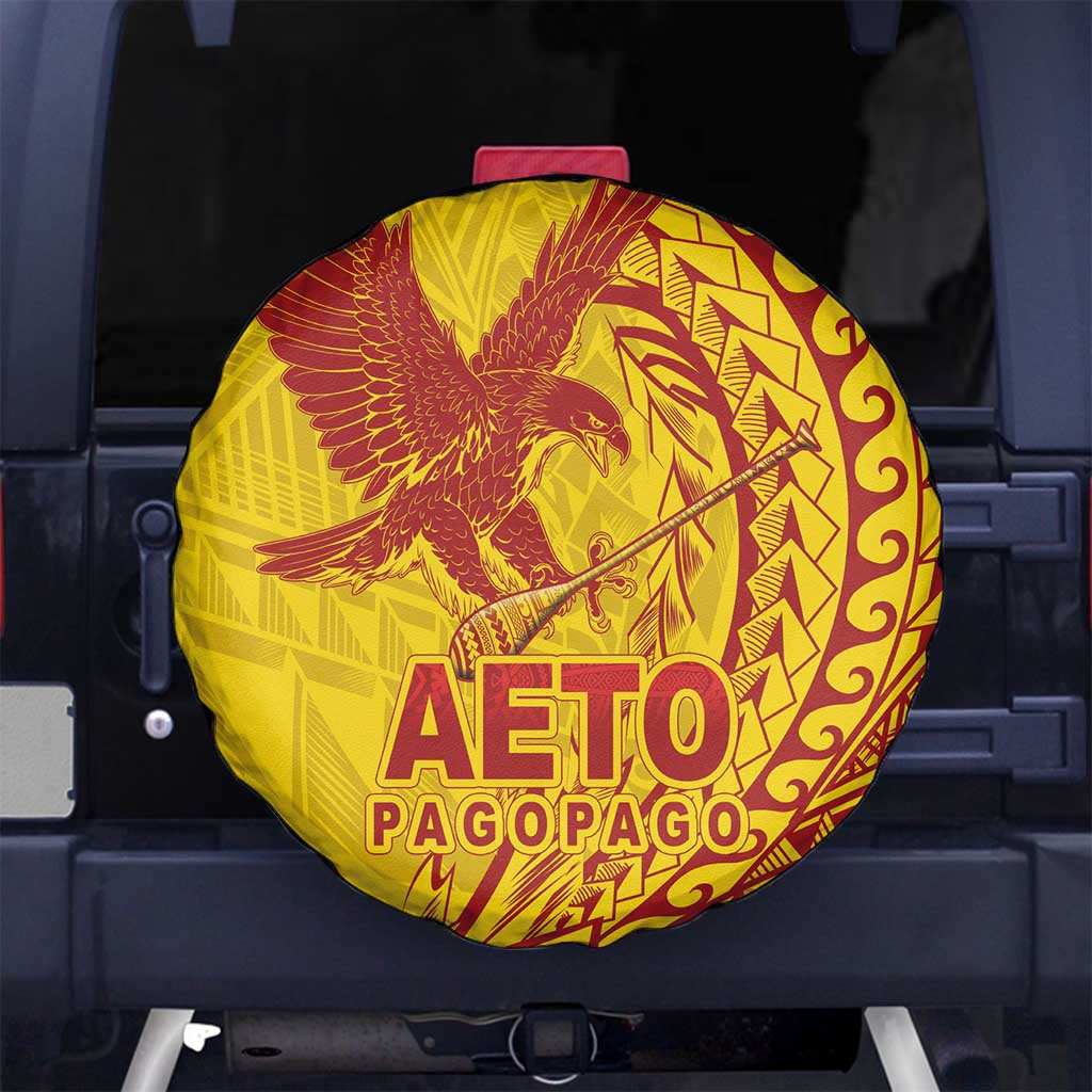 Samoa Pago Pago Aeto Spare Tire Cover Wingstyle Red-Gold Color - Polynesian Pride