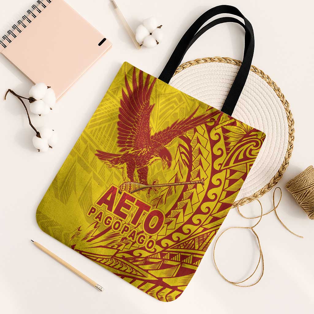 American Samoa Pago Pago Aeto Tote Bag Wingstyle Red-Gold Color LT03 One Size Yellow - Polynesian Pride
