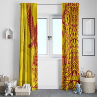 Samoa Pago Pago Aeto Window Curtain Wingstyle Red-Gold Color - Polynesian Pride
