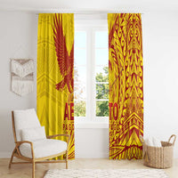 Samoa Pago Pago Aeto Window Curtain Wingstyle Red-Gold Color - Polynesian Pride