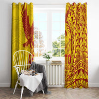 Samoa Pago Pago Aeto Window Curtain Wingstyle Red-Gold Color - Polynesian Pride