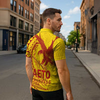 Samoa Pago Pago Aeto Zipper Polo Shirt Wingstyle Red-Gold Color - Polynesian Pride