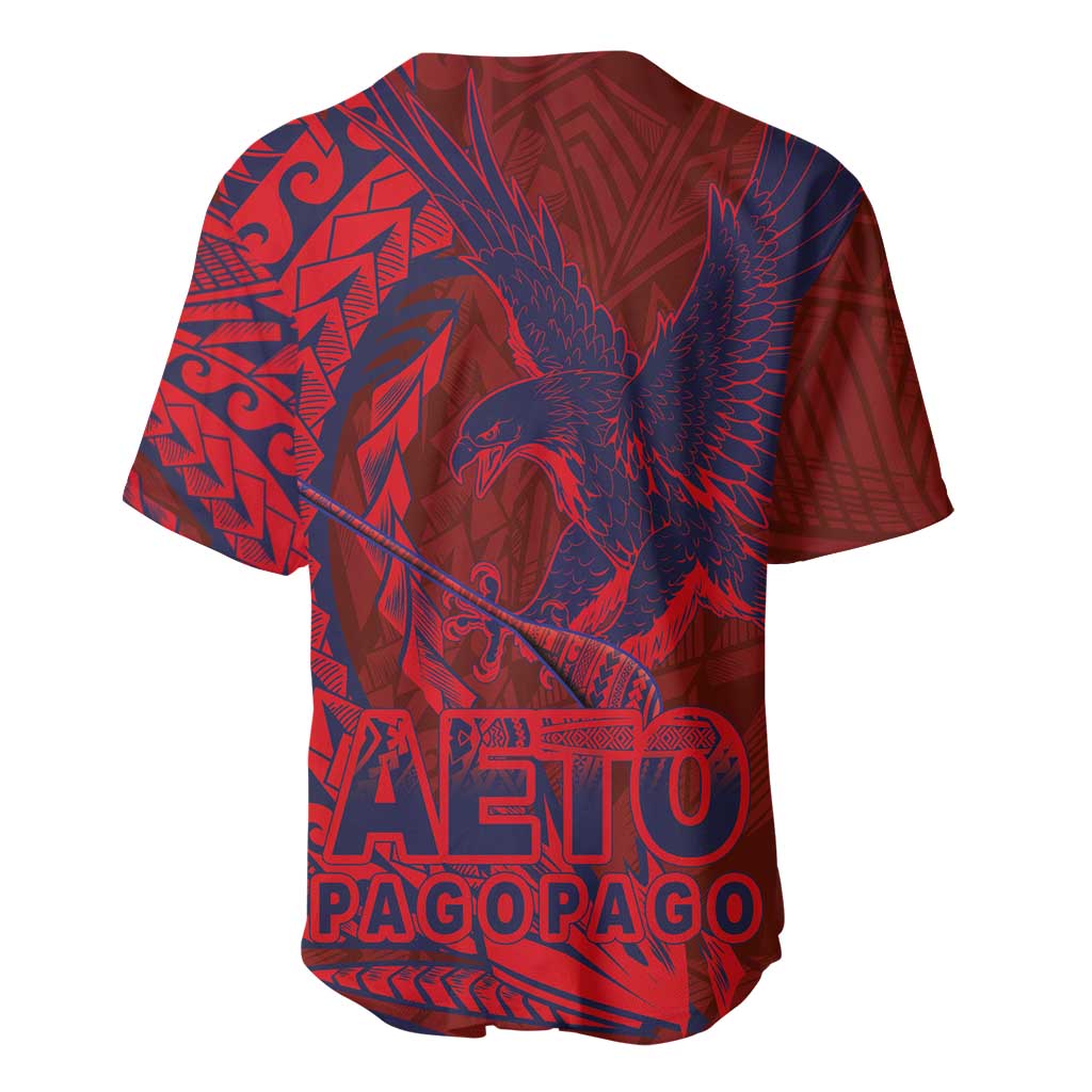 Samoa Pago Pago Aeto Baseball Jersey Wingstyle Red-Blue Color - Polynesian Pride