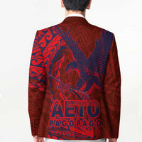 Samoa Pago Pago Aeto Blazer Wingstyle Red-Blue Color - Polynesian Pride