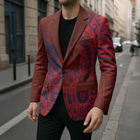 Samoa Pago Pago Aeto Blazer Wingstyle Red-Blue Color - Polynesian Pride