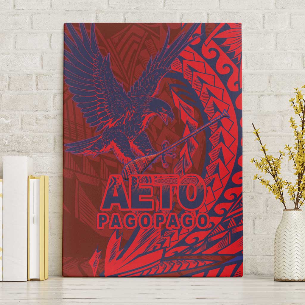 Samoa Pago Pago Aeto Canvas Wall Art Wingstyle Red-Blue Color - Polynesian Pride