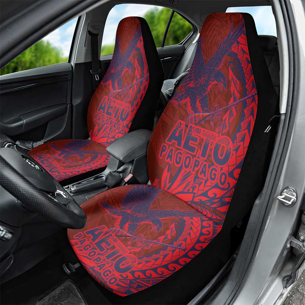 Samoa Pago Pago Aeto Car Seat Cover Wingstyle Red-Blue Color - Polynesian Pride
