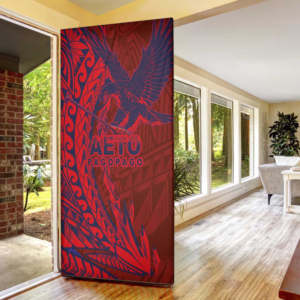Samoa Pago Pago Aeto Door Cover Wingstyle Red-Blue Color - Polynesian Pride
