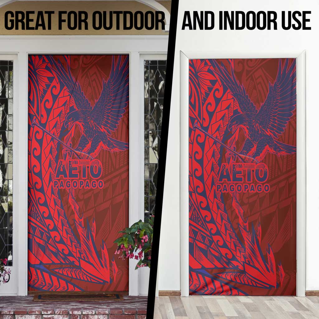 Samoa Pago Pago Aeto Door Cover Wingstyle Red-Blue Color - Polynesian Pride
