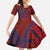 Samoa Pago Pago Aeto Family Matching Puletasi and Hawaiian Shirt Wingstyle Red-Blue Color - Polynesian Pride
