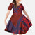 Samoa Pago Pago Aeto Family Matching Summer Maxi Dress and Hawaiian Shirt Wingstyle Red-Blue Color - Polynesian Pride