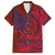 Samoa Pago Pago Aeto Family Matching Summer Maxi Dress and Hawaiian Shirt Wingstyle Red-Blue Color - Polynesian Pride