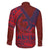Samoa Pago Pago Aeto Family Matching Summer Maxi Dress and Hawaiian Shirt Wingstyle Red-Blue Color - Polynesian Pride