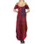 Samoa Pago Pago Aeto Family Matching Summer Maxi Dress and Hawaiian Shirt Wingstyle Red-Blue Color - Polynesian Pride
