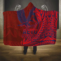 Samoa Pago Pago Aeto Hooded Blanket Wingstyle Red-Blue Color - Polynesian Pride