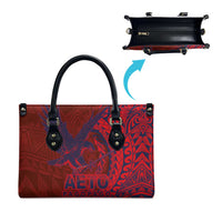 Samoa Pago Pago Aeto Leather Bag Wingstyle Red-Blue Color - Polynesian Pride
