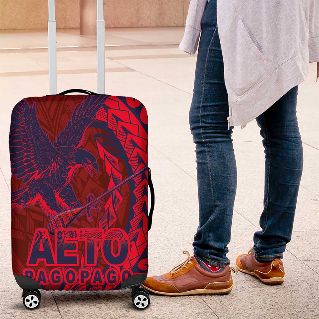 American Samoa Pago Pago Aeto Luggage Cover Wingstyle Red-Blue Color LT03 Red - Polynesian Pride