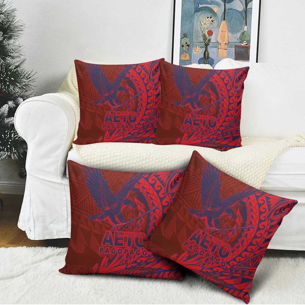 Samoa Pago Pago Aeto Pillow Cover Wingstyle Red-Blue Color - Polynesian Pride