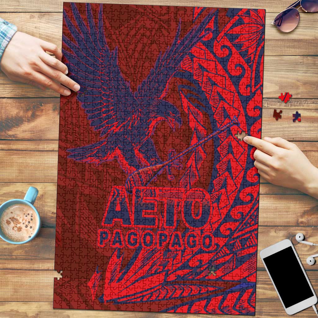 American Samoa Pago Pago Aeto Puzzle Wingstyle Red-Blue Color LT03 Red - Polynesian Pride