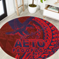 Samoa Pago Pago Aeto Round Carpet Wingstyle Red-Blue Color - Polynesian Pride