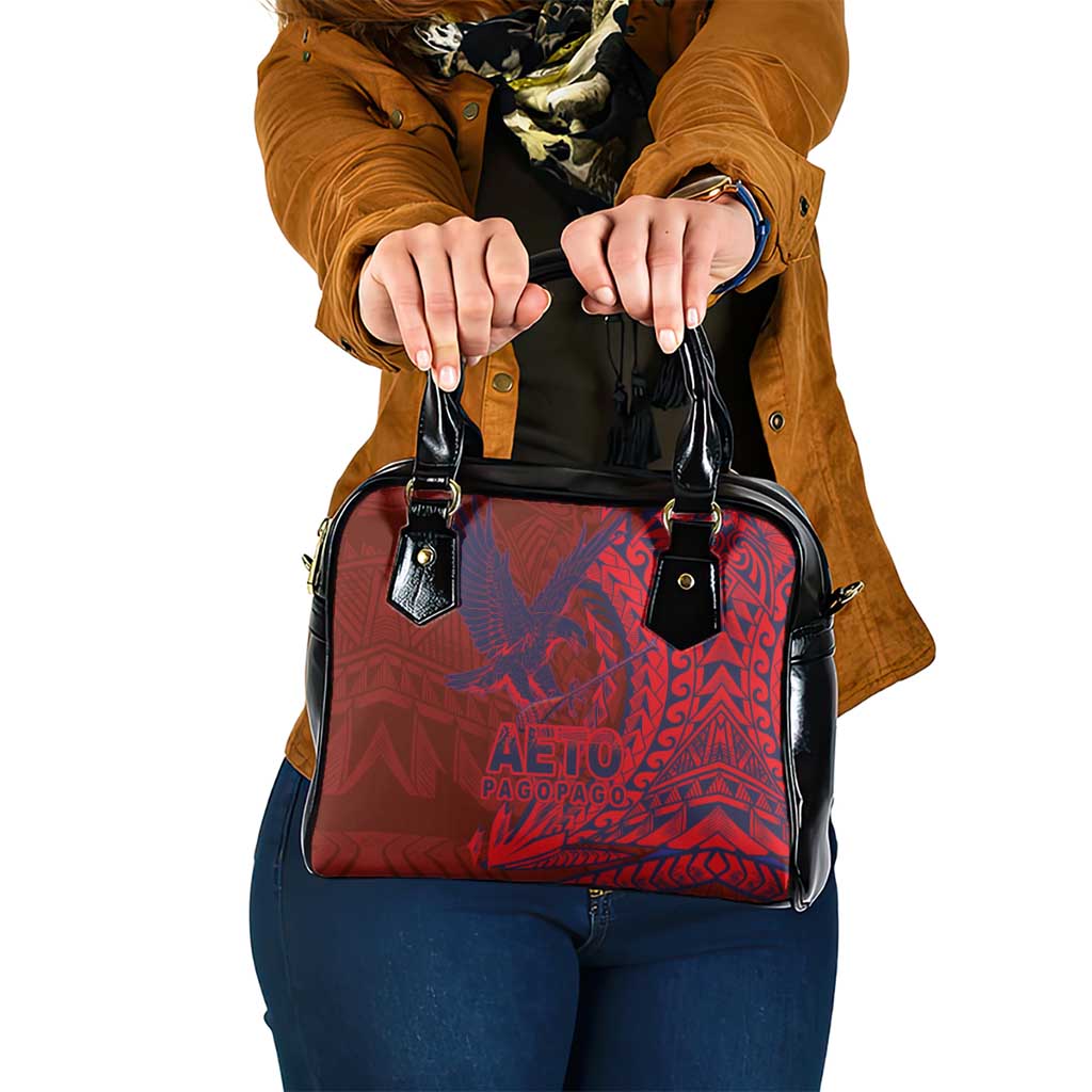 American Samoa Pago Pago Aeto Shoulder Handbag Wingstyle Red-Blue Color LT03 One Size Red - Polynesian Pride